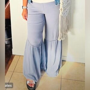 Sincerely Jules Wide Leg High Rise Pants in Gray Boho Style